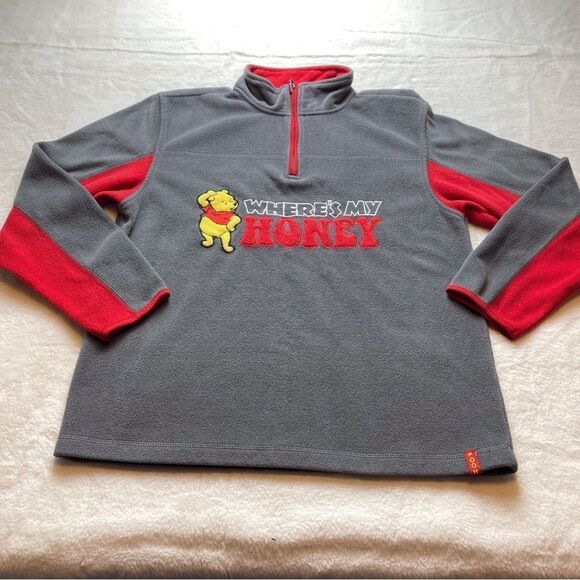Wonderful World Of Disney Winnie the Pooh 1/4 Zip Fleece Pullover Size  Small - Picture 1 of 8